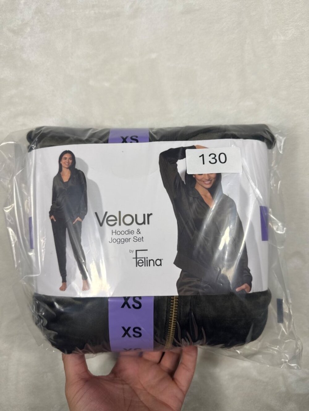 Velour Hoodie & Jogger Set By Felina XS Black Soft Lounge Wear - Picture 5 of 5